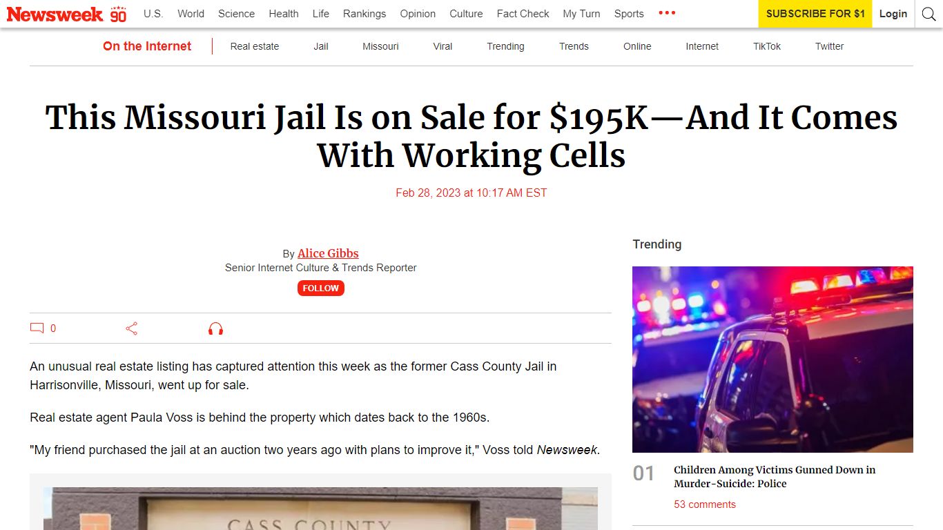 This Missouri Jail Is on Sale for $195K—And It Comes With ... - Newsweek